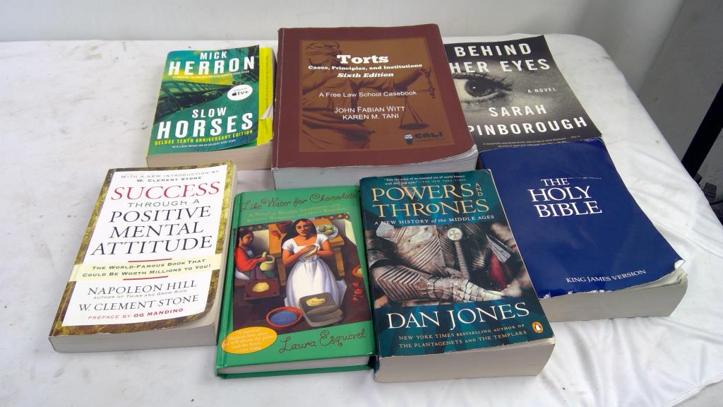 The Holy Bibe King James Version, Slow Horses By Mick Herron, And More, 7 Pieces