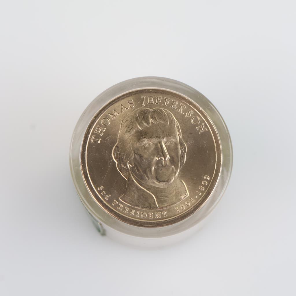 Thomas Jefferson Danbury Mint UNC Presidential Collector Roll, 12 Coins