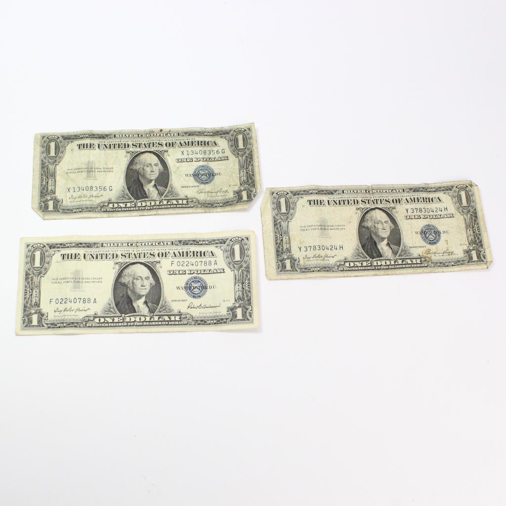 Three $1 Dollar Silver Certificates | Property Room