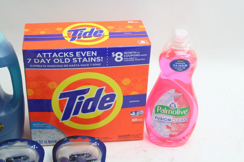 Tide Powder Detergent, Palmolive Dish Soap, And More, 6 Pieces Property Room