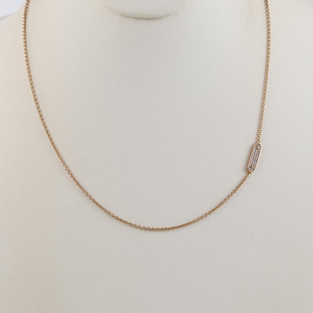 Tiffany & Co. 18kt Gold Bar Chain Link Diamond Necklace