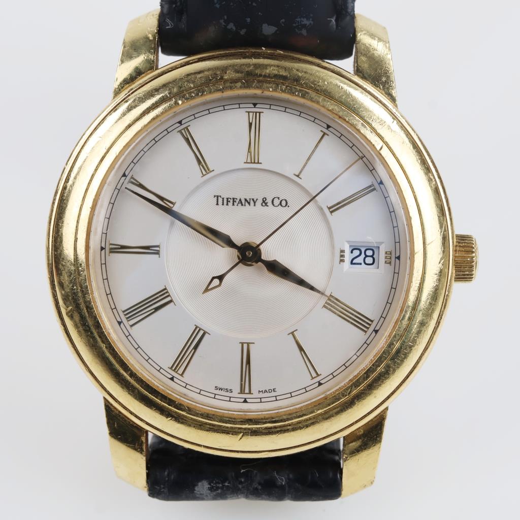 Tiffany & Co. 18kt Gold Dress Strap  Watch- Evaluated By Our Certified Gemologist-AGS/GIA