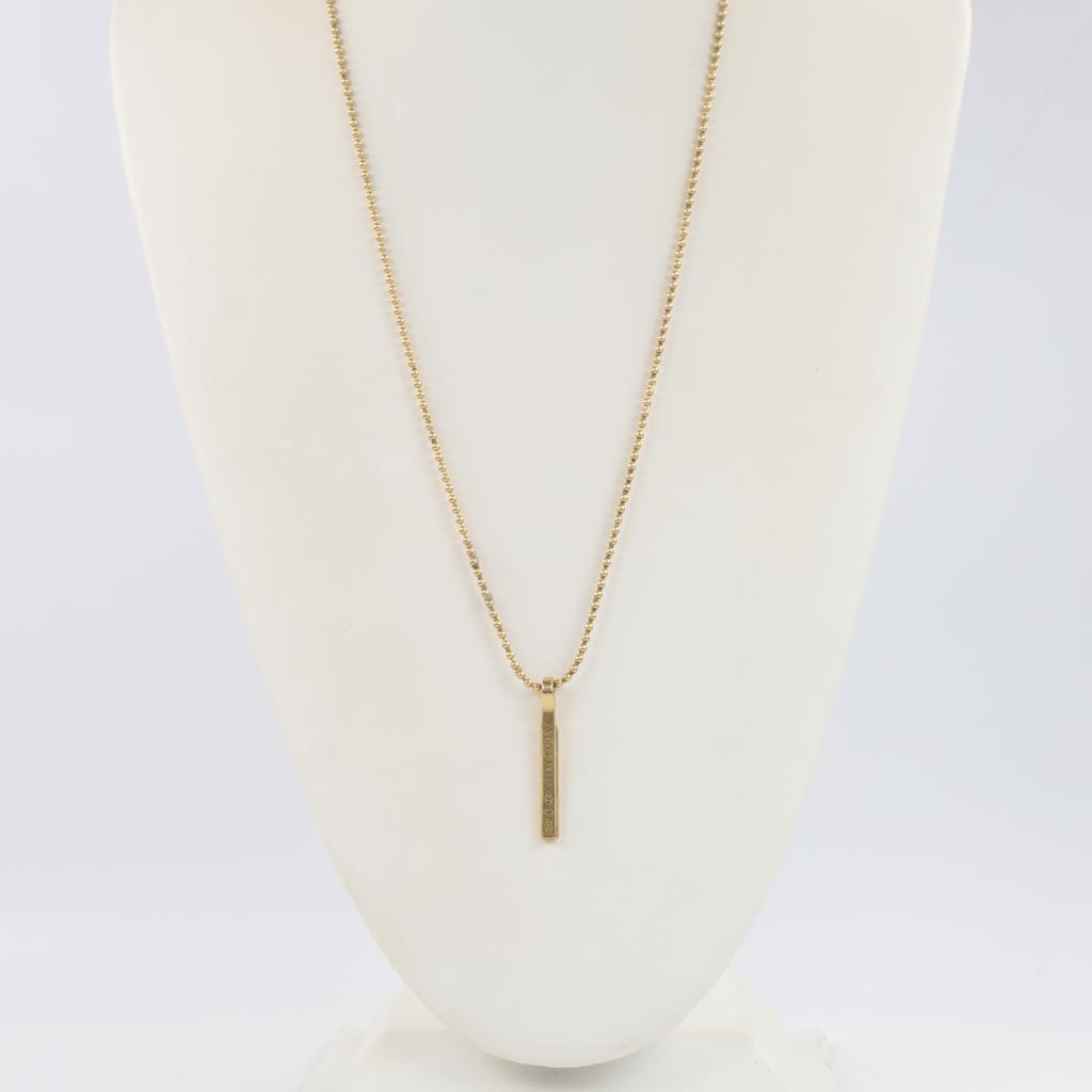 Tiffany & Co. 18kt Gold Markers Bar Pendant Necklace