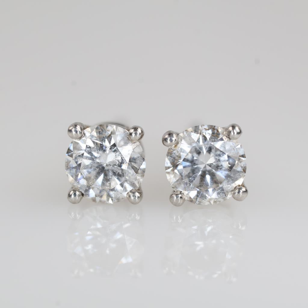 Tiffany & Co Platinum 0.50 Ct TW Diamond Studs, Evaluated By Our Certified Gemologist-AGS/GIA