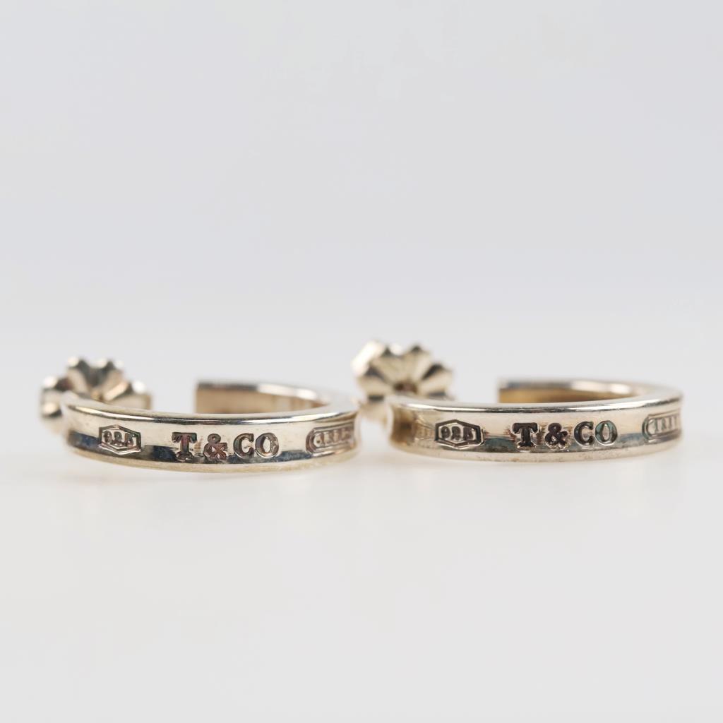 Tiffany & Co. Sterling Silver 1837 Collection Hoop Earrings