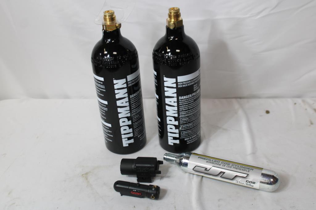 Tippmann 20 Oz CO2 Tanks, JT CO2 Cylinder With Streamlight Gun Light, 4 Pieces