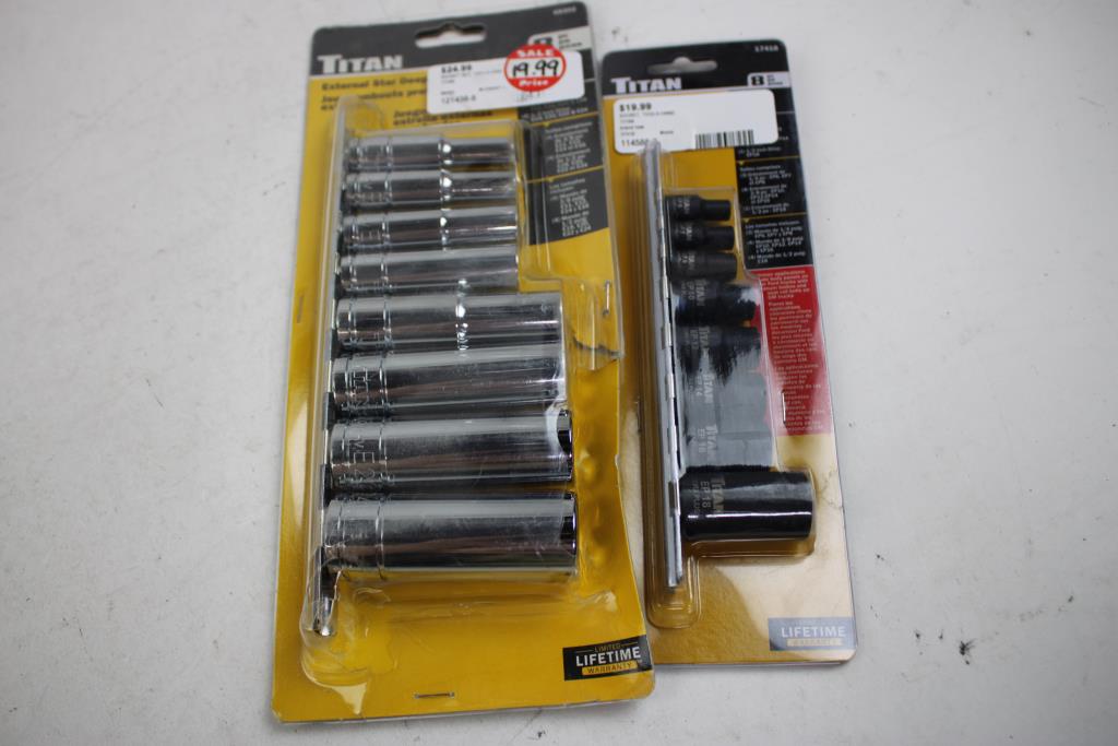 Titan, Power Torque 1/4", 3/8" Drive Socket Sets, 3 Pieces