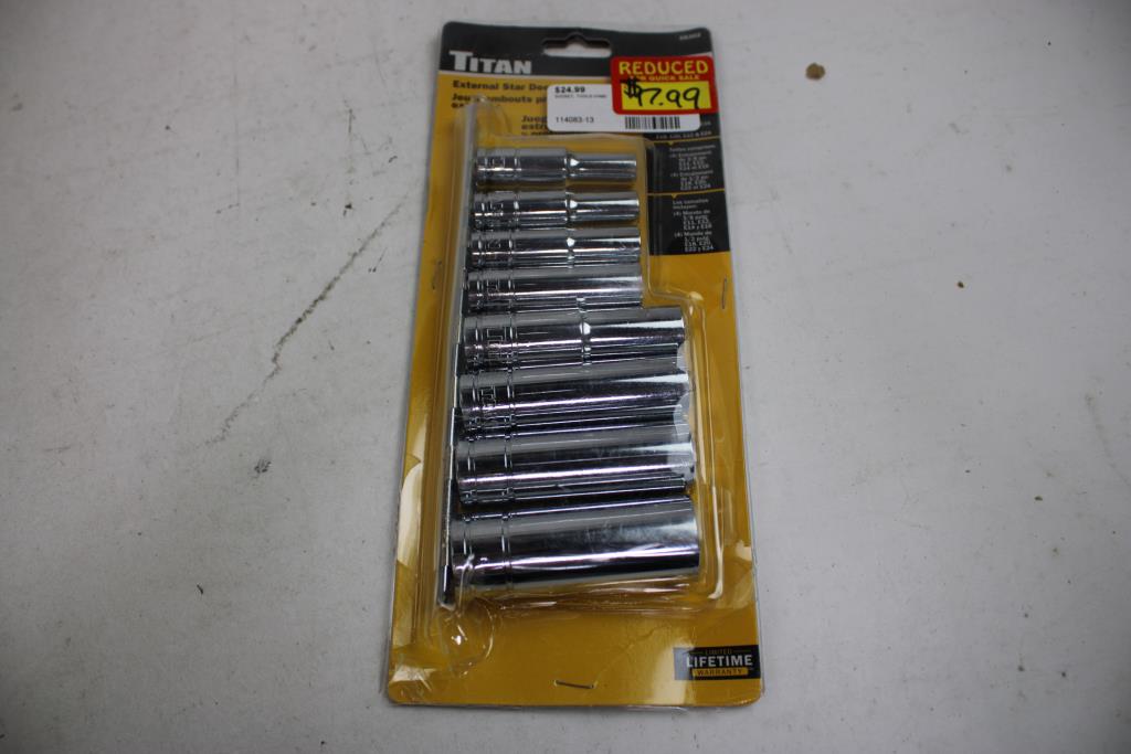 Titan, Power Torque Socket Sets, 3 Pieces