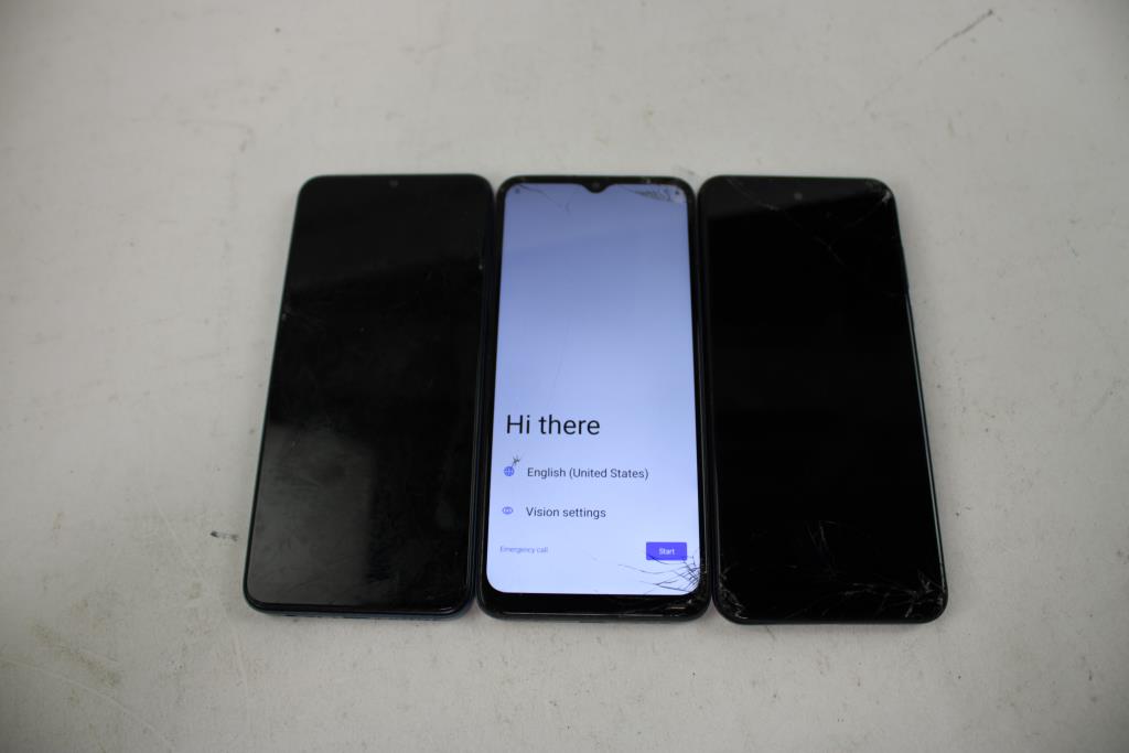 T-Mobile, Blu, & Motorola Cell Phone Lot, 3 Pieces, Sold For Parts
