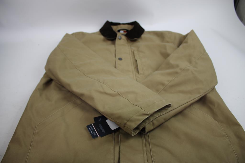 Tommy Hilfiger Men's Barn Jacket With Corduroy Collar, Large