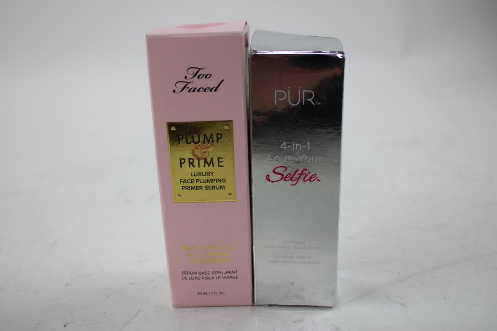 Too Faced Face Plumping Primer Serum, PUR Selfie Foundation/Concealer, 2 Pieces