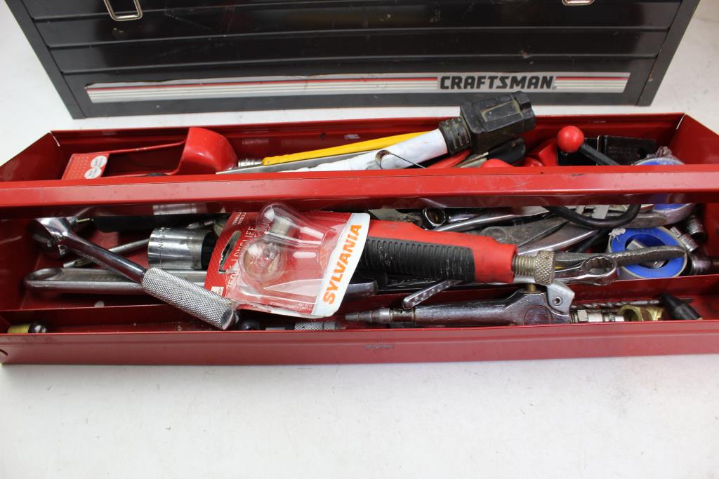 Tool Box, Ratchet, Crescent Wrench, Pry Bar, Sockets And More