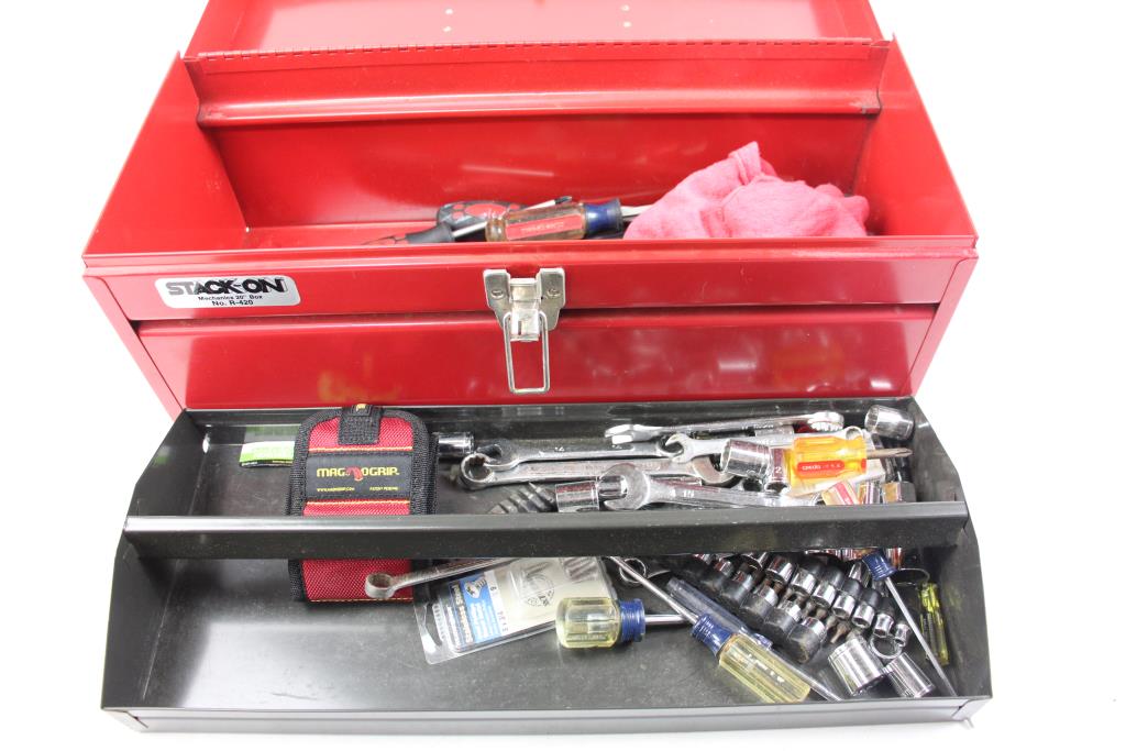 Tool Box With Sockets, Screwdrivers And More 10+ Pieces Property Room