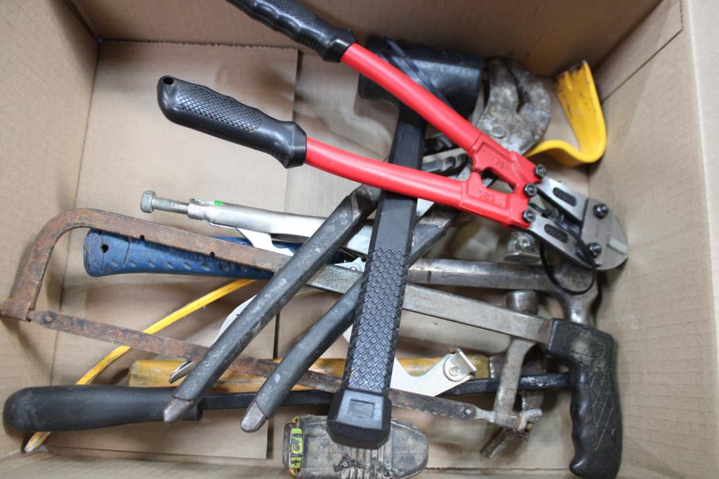 Tool Lot, Dewalt Measure Tape, Hammers, Husky Groove Pliers & More 10 Pieces