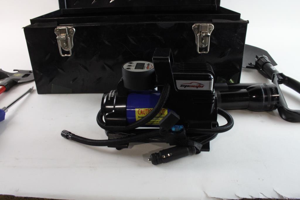 Toolbox With Air Compressor & More Tools, 5+ Pieces Property Room