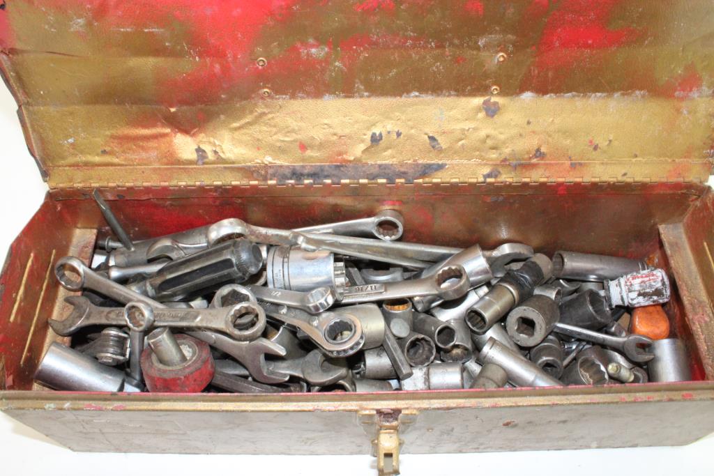 Toolbox With Sockets, Wrenches & More, 20+ Pieces Property Room