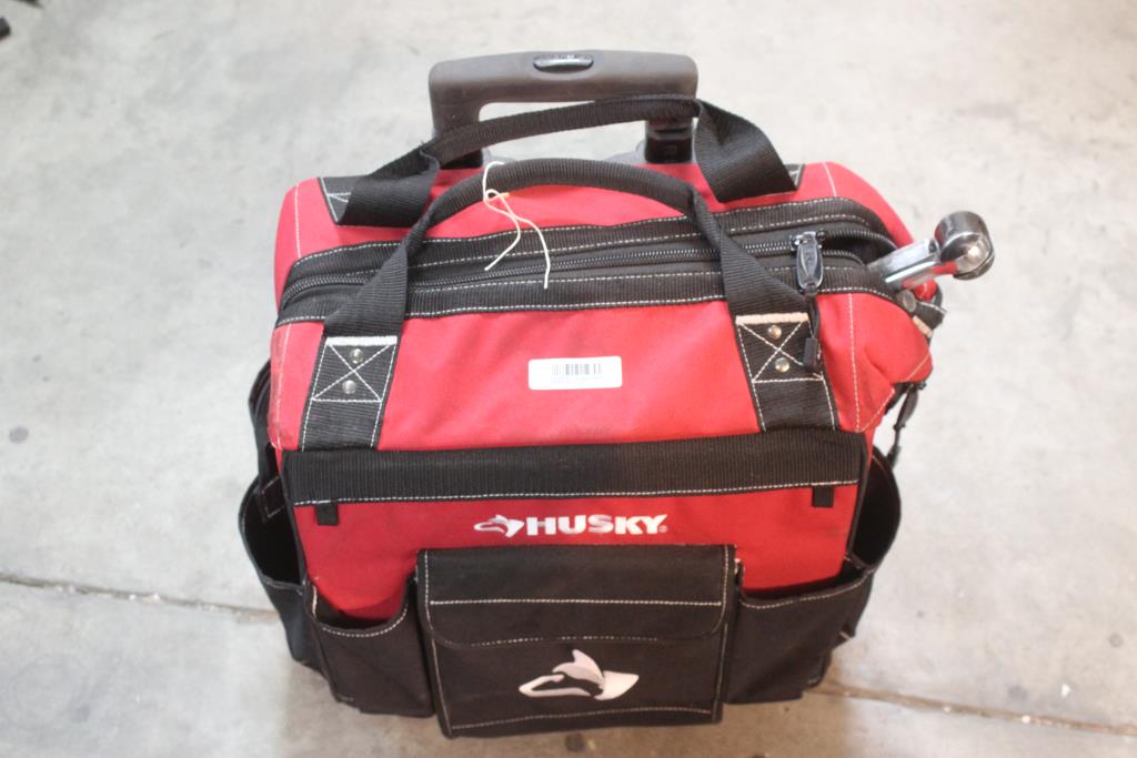Torque Wrenches, Ratchets, Extension Bars, & More In Husky Rolling Tool Bag; 20+ Pieces