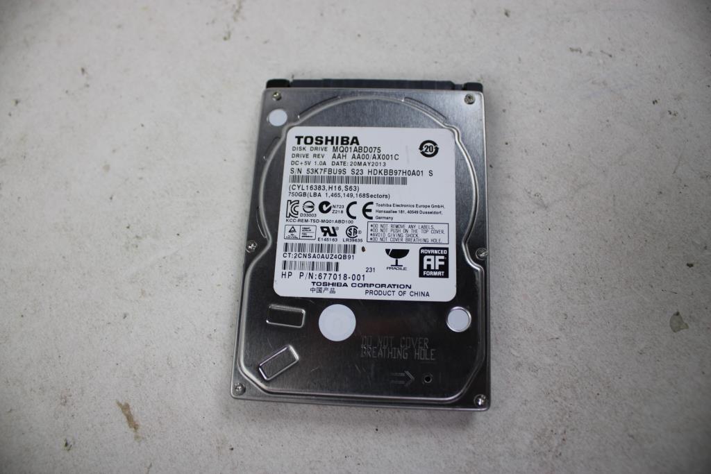 Toshiba 750 GB, 2.5" Internal Hard Drive