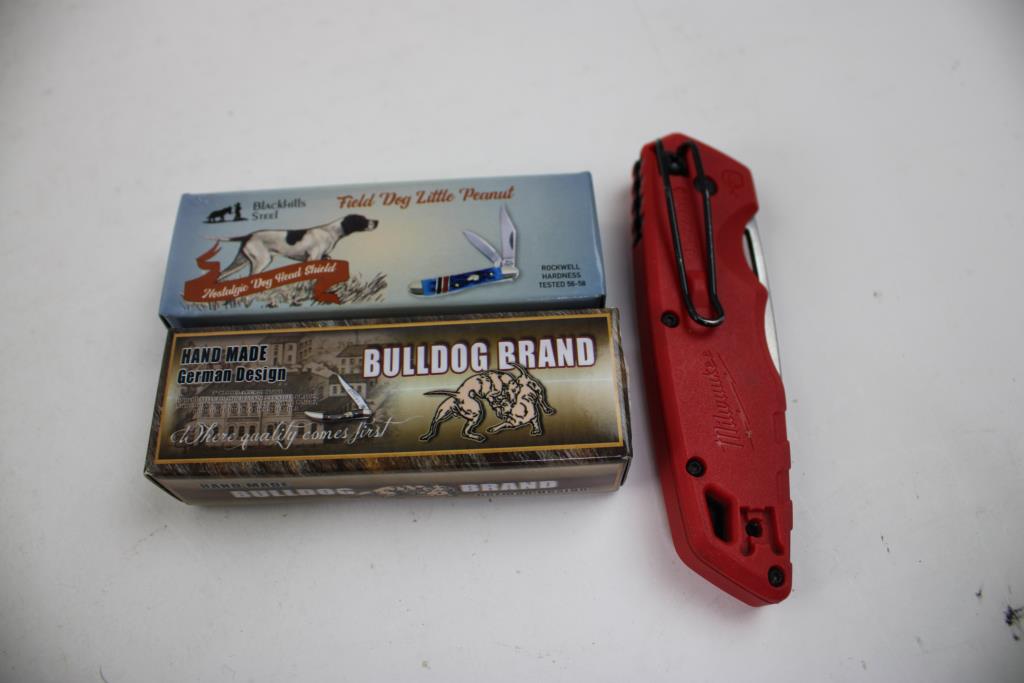 True, Milwaukee, Bulldog, Field Dog Little Peanut, And Other Knives, 5 Pieces