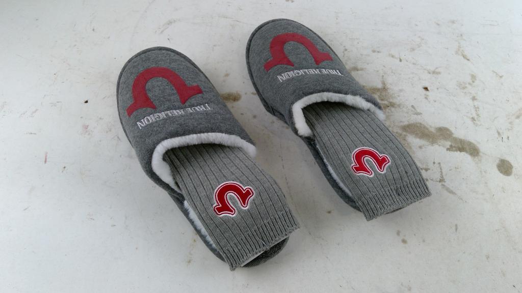 True Religion Slippers W/ Socks Size 11 -12