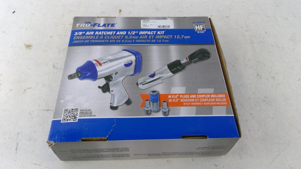 Tru-Flate 3/8" Air Ratchet And 1/2" Impact Kit