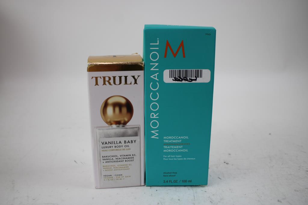 Truly Vanilla Baby Luxury Body Oil & Moroccan Oil Hair Treatment 2 Pieces