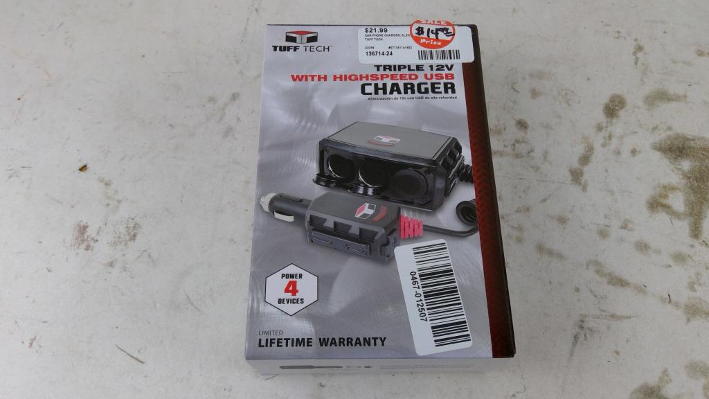 Tuff Tech Triple 12V With Highspeed USB Charger