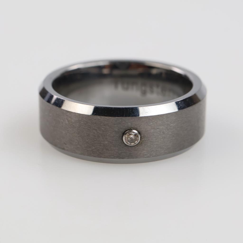 Tungsten Clear Stone Band