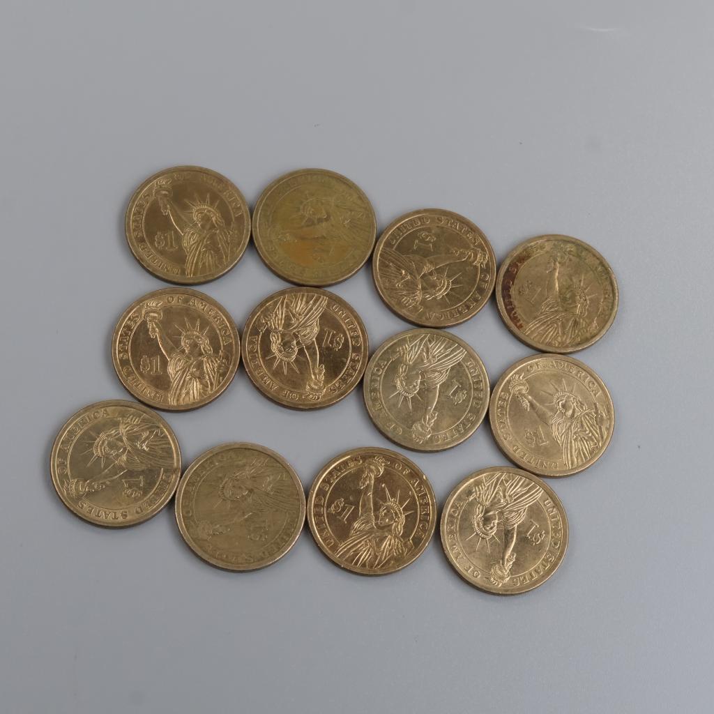 Twelve US Presidential Dollar Coin