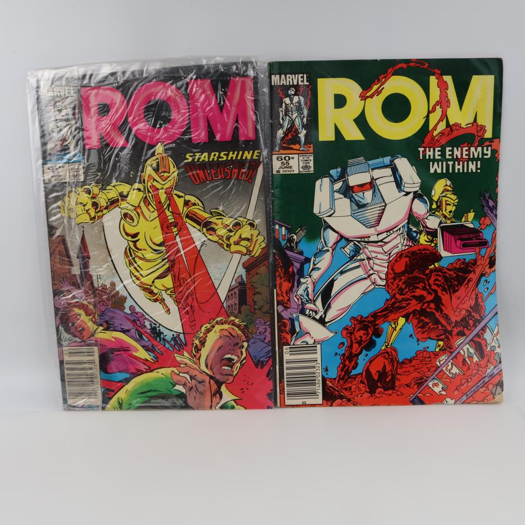 Two Marvel ROM #49 & #55 Comics, 2 Comic Magazines