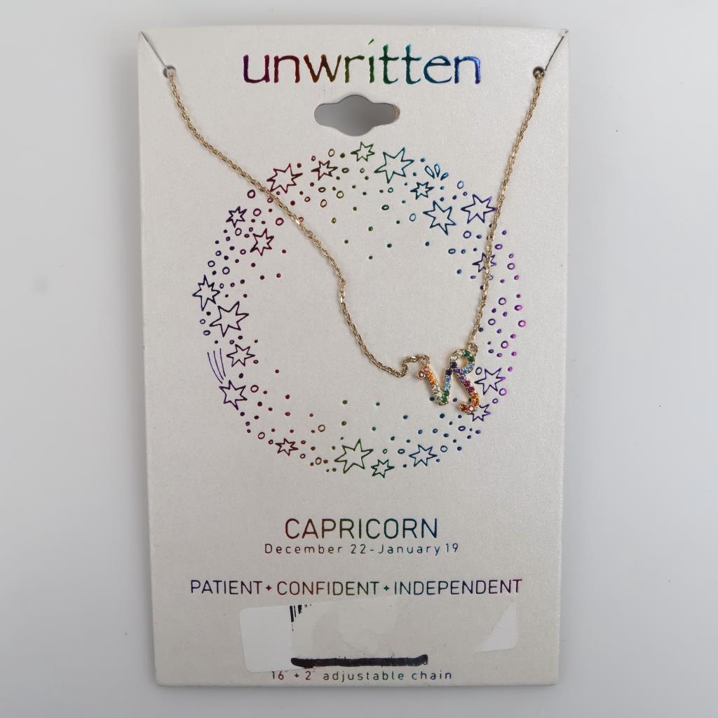 UNWRITTEN, Capricorn Zodiac Necklace
