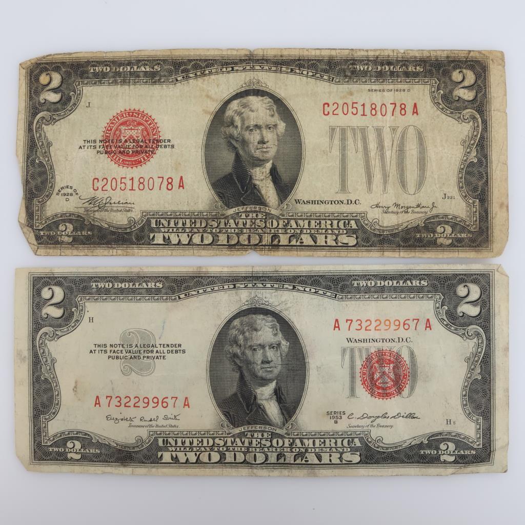 US $2 Notes, 2 Bills | Property Room