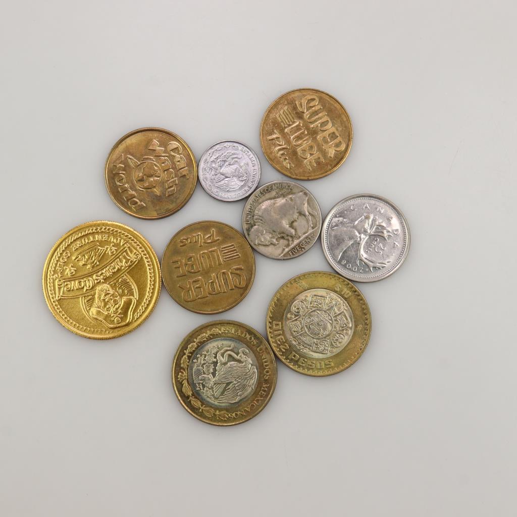US And Foreign Coins And Tokens; 10 Pieces | Property Room