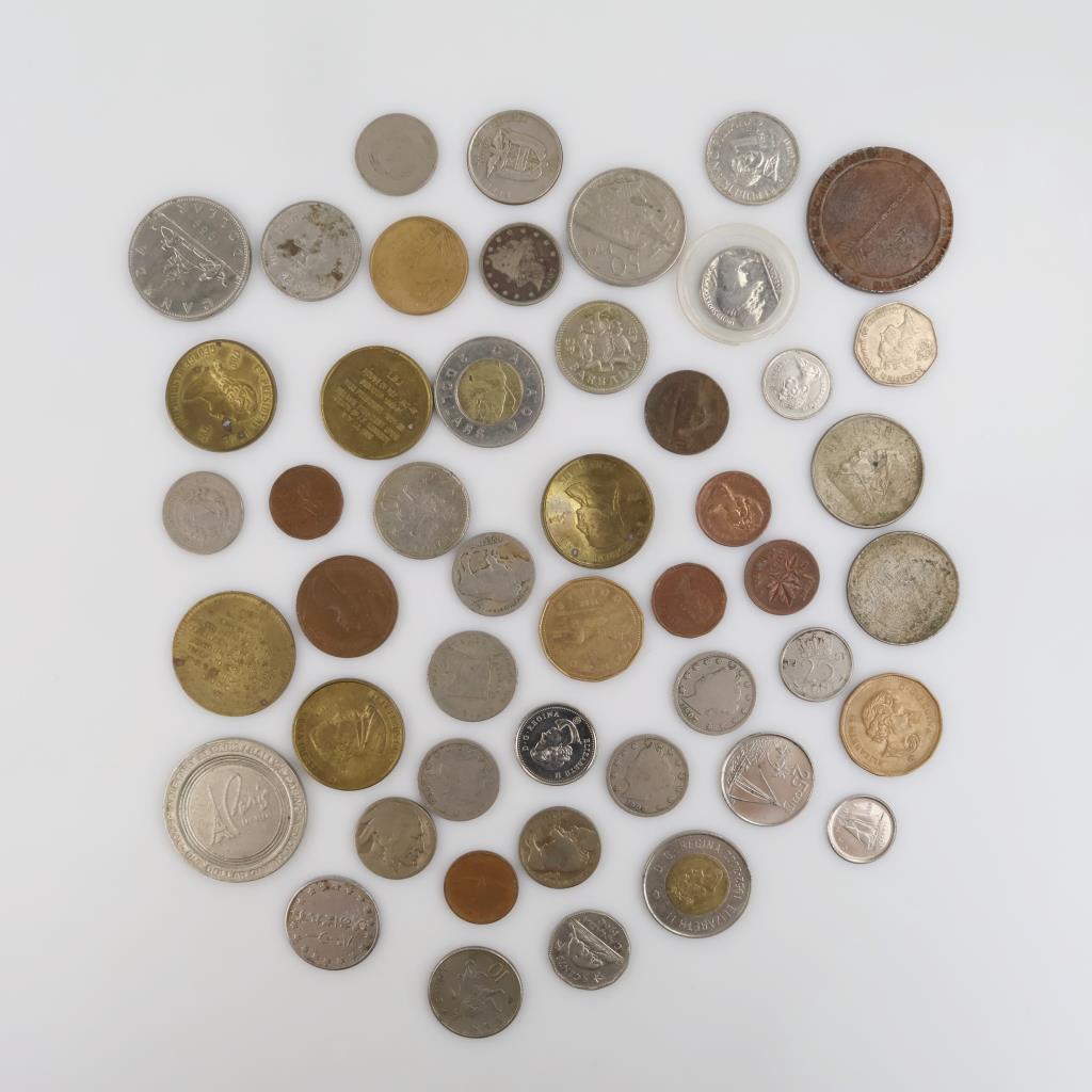 US And Foreign Currency With Tokens, 28+ Pieces
