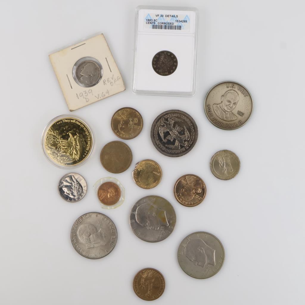 US Coins And Tokens, 16 Pieces