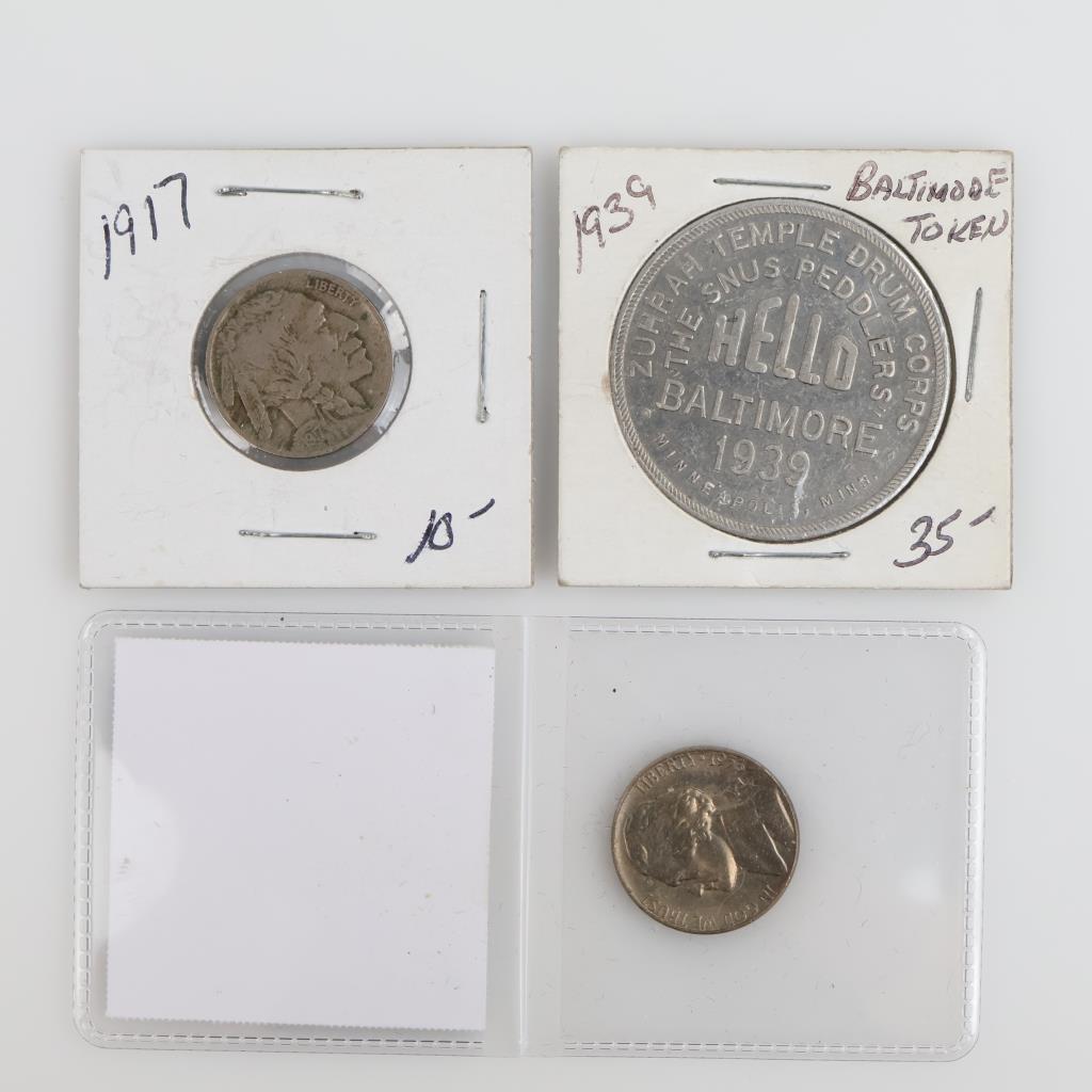 US Coins & Token, 3 Pieces