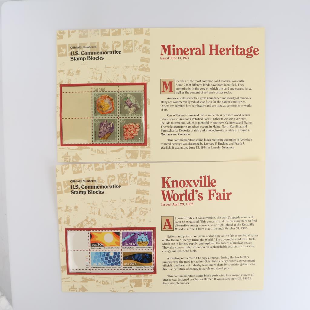 US Commemorative Stamp Blocks, 8 Stamps
