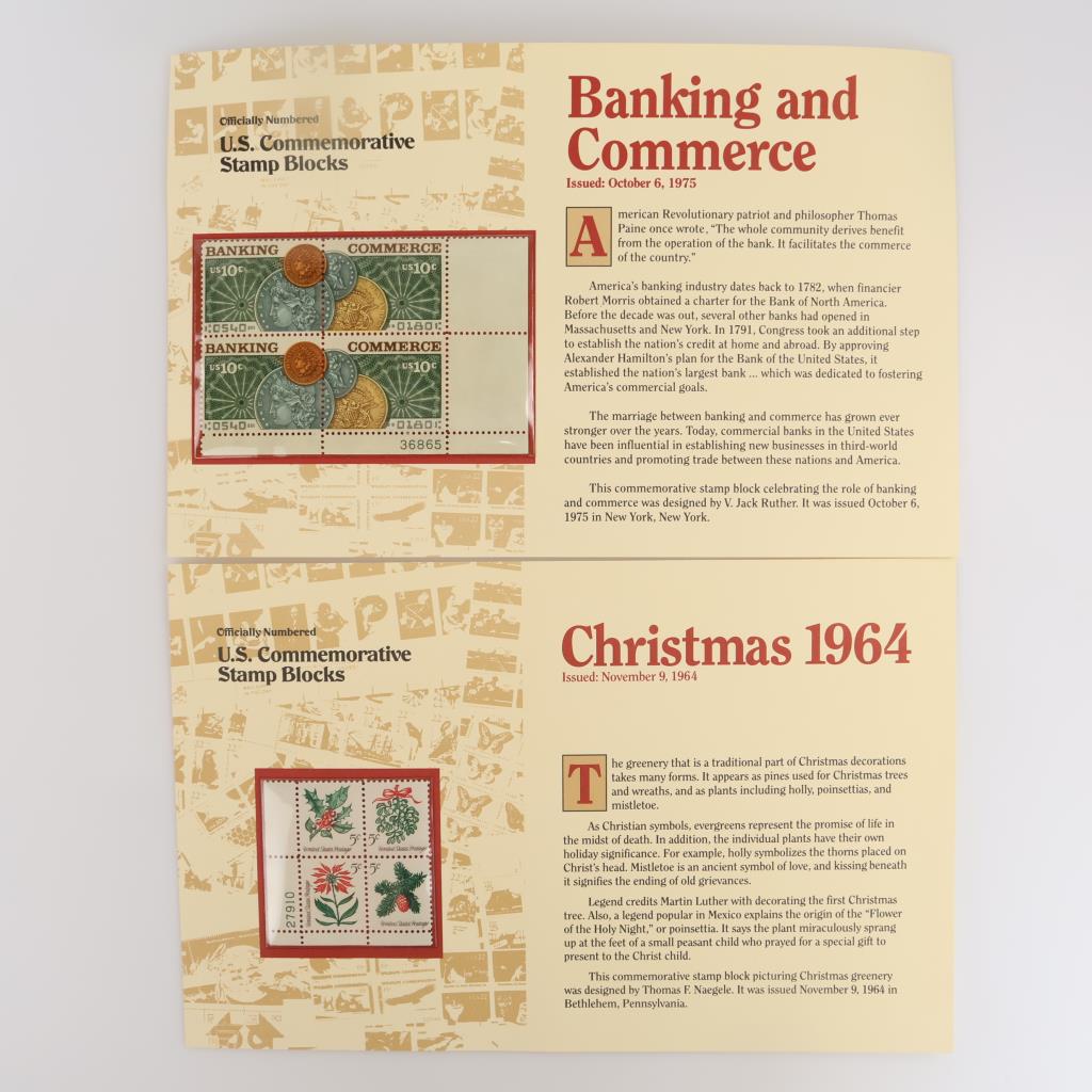 US Commemorative Stamp Blocks, 8 Stamps