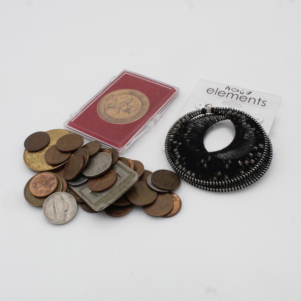 US Currency Tokens And Fashion Earrings, 20+ Pieces