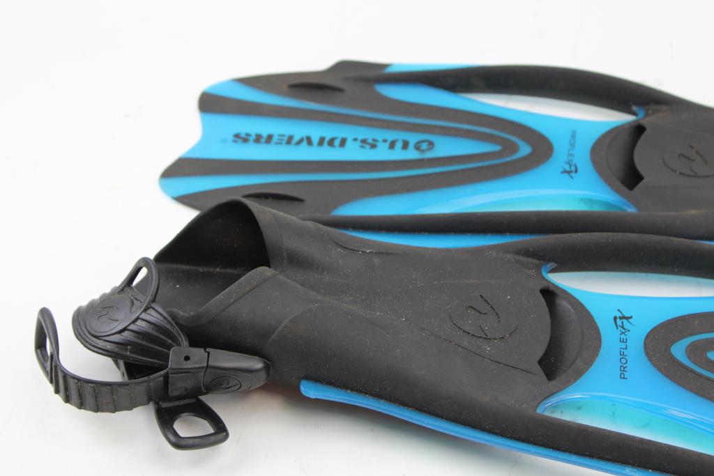 thumbnail image 2 of U.S. Divers Proflex FX Snorkeling Fins - Electric Blue, Small Size For Men & Women 2 of 14