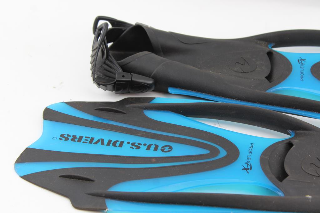 thumbnail image 2 of U.S. Divers Proflex FX Snorkeling Fins - Electric Blue, Small Size For Men & Women 2 of 14