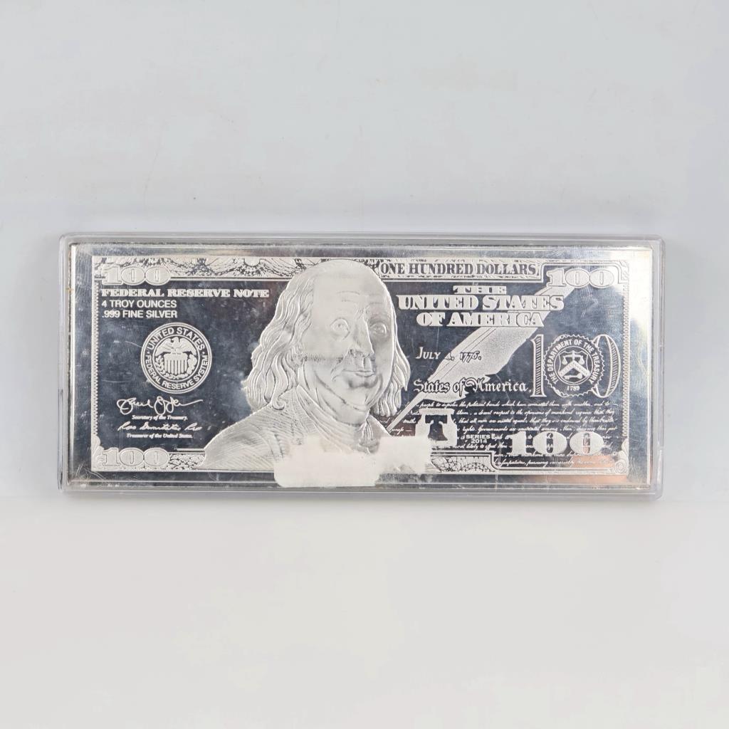 US Fine Silver 4 Troy Oz Bar