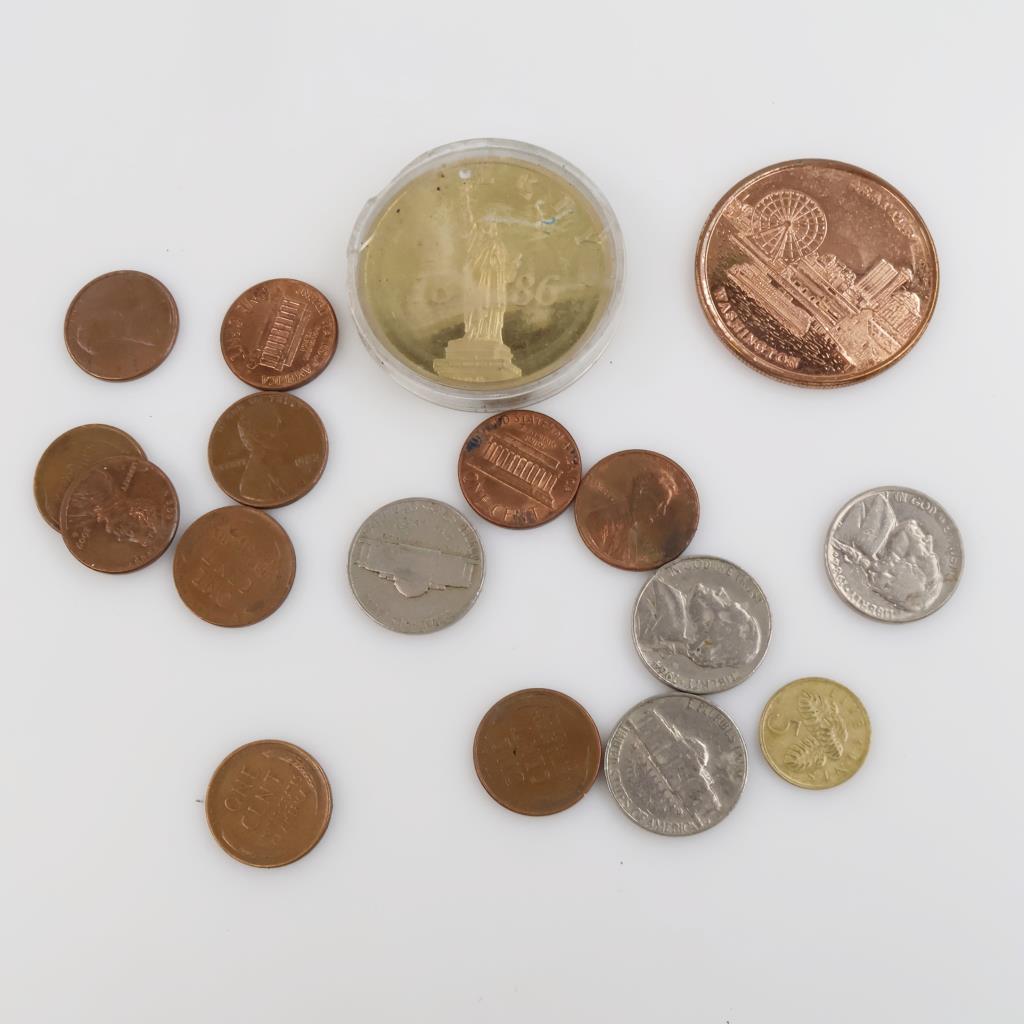 US & Foreign Coins With Tokens, 15+ Pieces