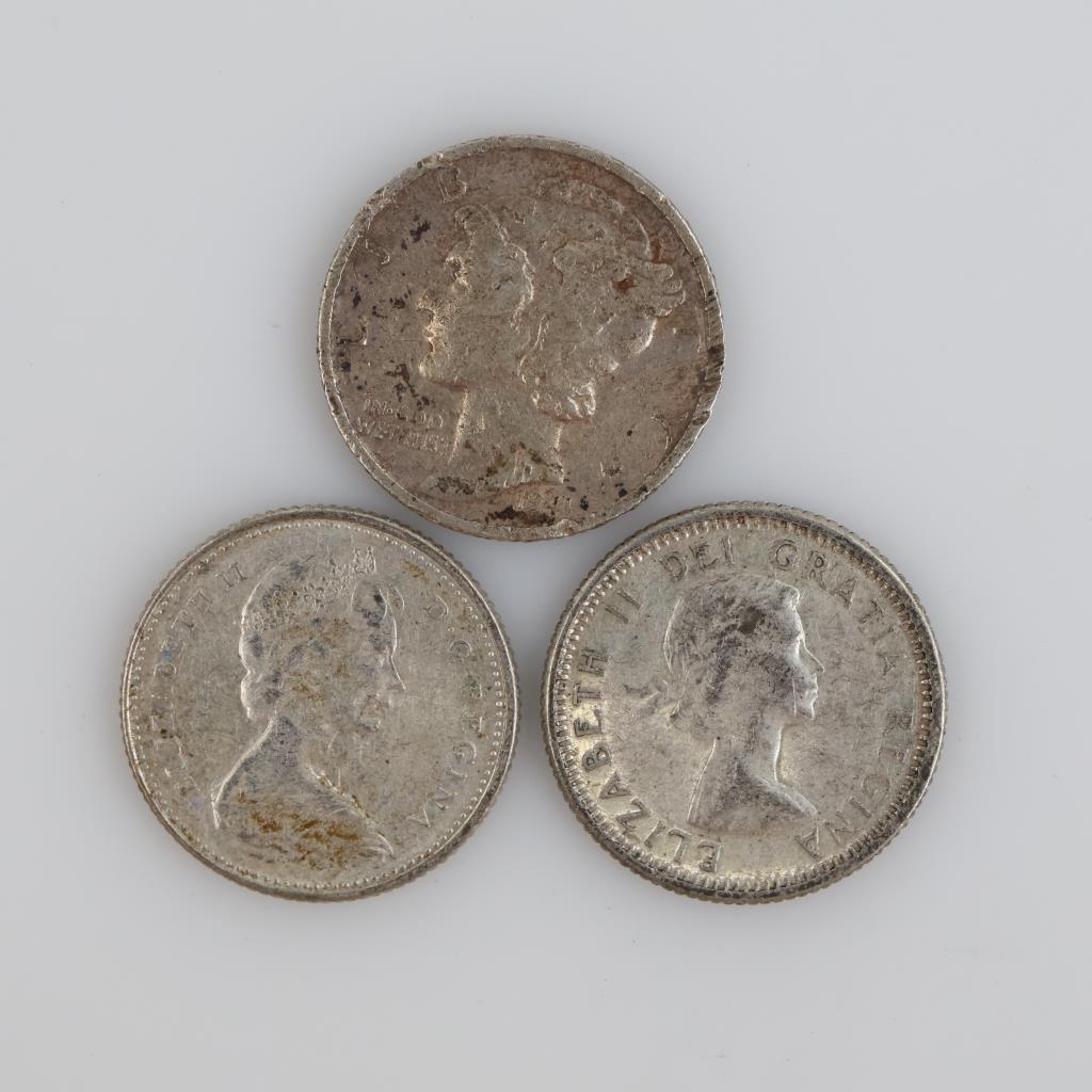 US & Foreign Silver Coins, 3 Pieces