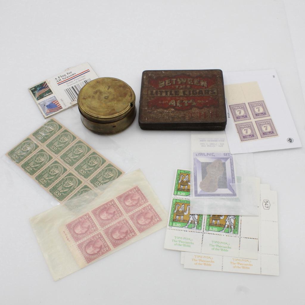 US & Foreign Stamps With Collectible Tins, 45+ Pieces