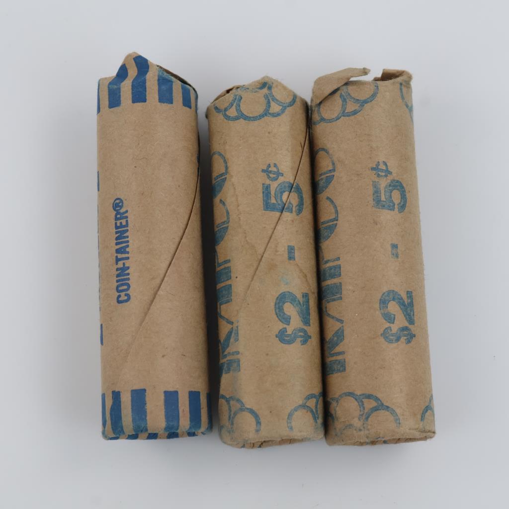 US Nickels, 3 Rolls