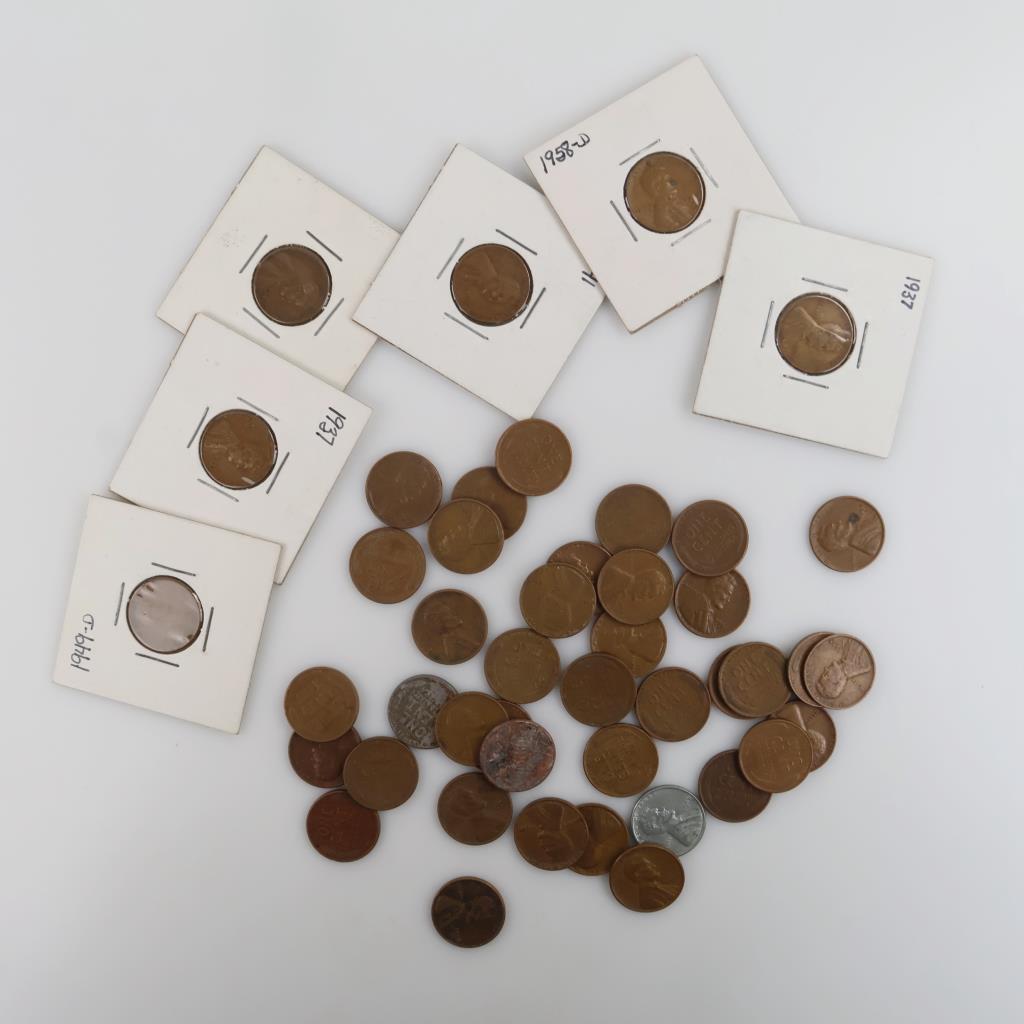 US Pennies, 40+ Pieces