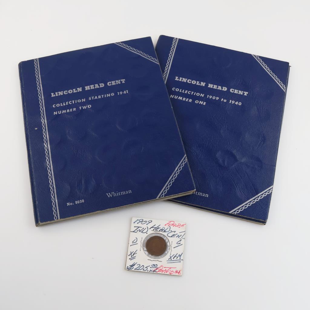US Pennies And 2 Collection Booklets; 80+ Pieces | Property Room