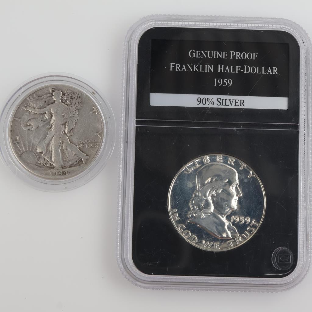 US Silver Half Dollar, 2 Pieces