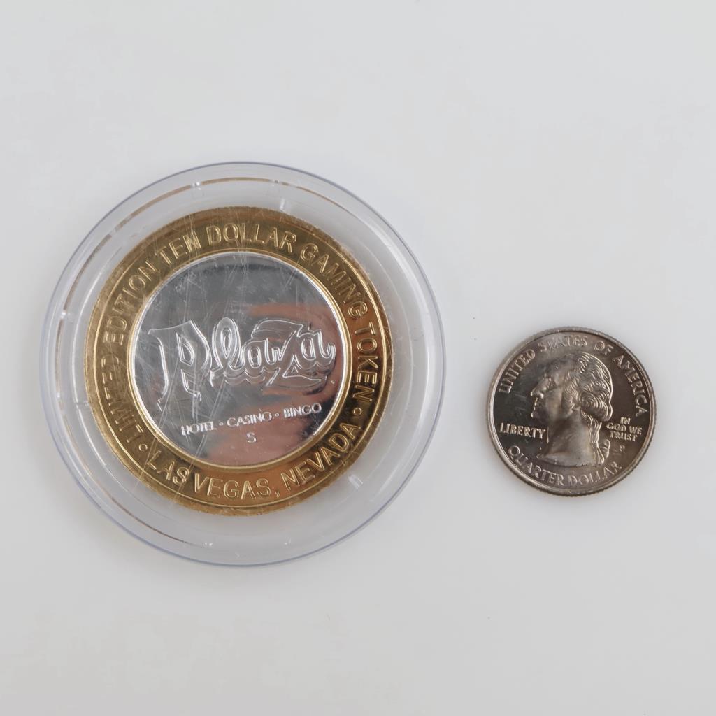 US Statehood Quarter & Plaza Casino Gaming Token, 2 Pieces
